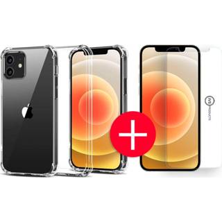 👉 Screen protector transparant IPhone 12 Anti Shock Hoesje + Screenprotector - Extra Dun Apple hoes cover case kit 8720604252507