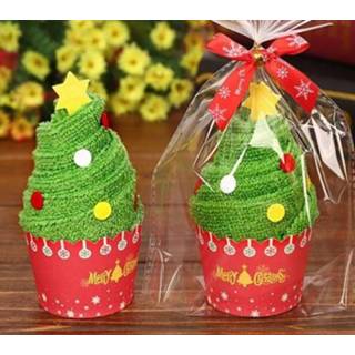 👉 Taart active Kerst Creatieve Handdoek Gift Washandje Leuke Cadeautjes (Kerstboom)