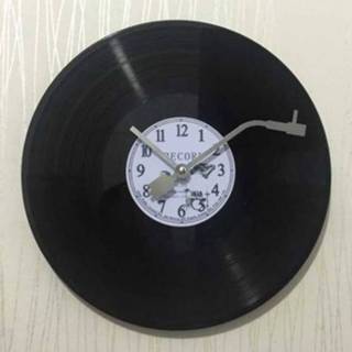 👉 Wandklok witte vinyl active 12 inch record DIY retro vintage klok (witte cijfers)