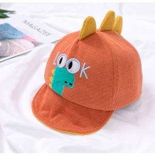 👉 Dinosaurus oranje active kinderen MZ8267 herfst cartoon alfabet kleine borduurpatroon kindermuts, maat: 48cm verstelbaar (oranje)