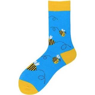 👉 Sokken active 3 paar Modieuze Persoonlijkheid Happy Tide Kleurrijke Fruit Animal Pattern Tube Sokken, Maat: Eurocode 39-46 (Bee)