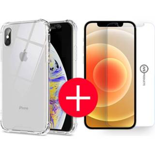 👉 Screen protector transparant IPhone X Anti-Shock Hoesje + GRATIS Screenprotector - Extra Dun Apple hoes cover case kit 8720604254754