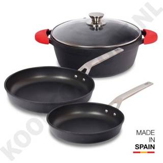 👉 Valira Voordeelset Koekenpannen 24/28 cm + Braadpan 28 cm