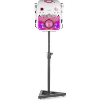 👉 Karaoke set wit roze active Fenton SBS20W met Bluetooth en standaard - Wit/Roze 8720105707650