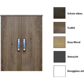 👉 Kolomkast wit glans MDF QX Dubbel Sanicare Soft-Closing Deuren Chromen Greep 90x67x32 cm Hoogglans 8719304435013