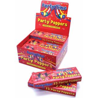 👉 Party popper kunststof multikleur Poppers Champagne 12 Stuks 8718758174233