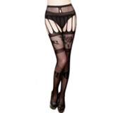 👉 Panty's transparante zwarte active vrouwen 3 STKS Uitgehold Panty Kanten Sexy Kousen Vrouwelijke Dij Hoge Visnet Borduurwerk Kousen, Maat: One size simple package (OPP) (6051)