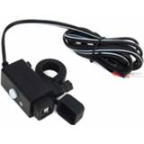 👉 Motorfiet active Waterdichte motorfiets USB-telefoonladeradapter met aan / uit-schakelaar 5V dubbele poorten Smart Charging-stopcontact, voor telefoon, tablets, GPS