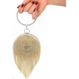 👉 Koppeling goud active vrouwen Diamond Tassel Women Party Metal Crystal Koppelingen Avondtassen Bruiloftstas Bruids Schouder Handtas (Gold Bag)