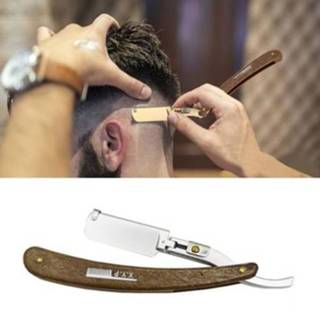 👉 Scheermesje houten zilver active mannen Handmatig scheermes Opvouwbaar handvat Herenscheermes, kleur: