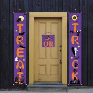 👉 Deurgordijn paars active Halloween Hangende Vlag Opknoping Banner Winkelcentrum Decoratie (Paars)