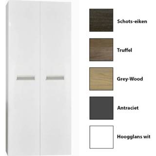 👉 Kolomkast truffel MDF QX Sanicare Q2/Q3/Q8 2-Deurs Soft-Closing Alu Greep 160x67x32 cm 8719304435525