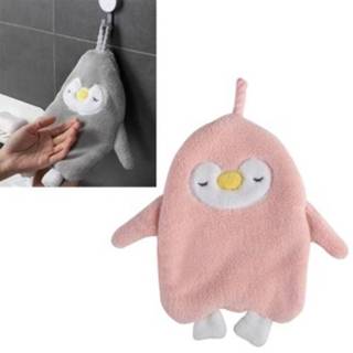 👉 Theedoek roze active Huishoudelijke Penguin Hanging Type Hand Towels Sterke waterabsorberende kleine (Twist Pink)