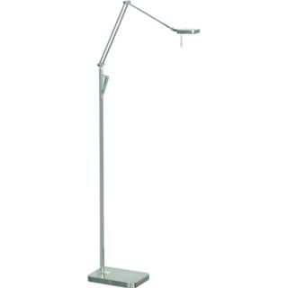 👉 Vloerlamp mat nikkel staal metaal modern LED gentegreerd HighLight Bolzano - 8718379023057