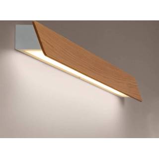 👉 Spiegellamp wit eikenhout aluminium warmwit a+ Rubn Saldaa Bover Alba 60 - LED met