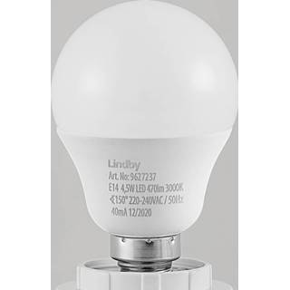 Kunststof warmwit a+ senioren Lindby LED druppellamp E14 G45 4,5W 3.000K opaal