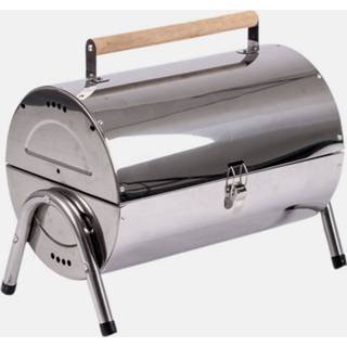 👉 Houtskool grijs RVS zilver One Size unisex Bo-Camp Barbecue Barrel BBQ 8712013083810