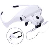 Lens 1 Set 5 Loupe Eyewear Magnifier With Led Lighting Lamp Interchangeable Wear Magnifying Glasses