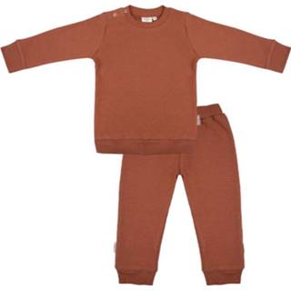 👉 Pyjama bruin e mouwen Amber Brown Little Indians Waffle 6-9 Mnd 8720365652134