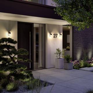 👉 Buitenwandlamp donkergrijs aluminium a++ Paulmann Lantea