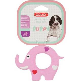 👉 Zolux puppyspeelgoed latex olifant roze 11,5x2x8 cm