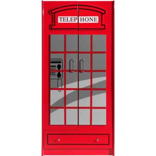 👉 Kledingkast rood Vipack London 5420070207966