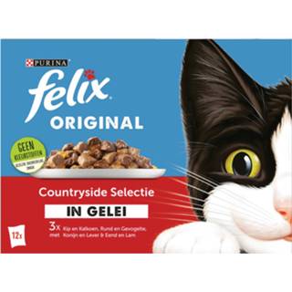 👉 Kattenvoer Felix Multipack Original Countryside In Gelei - Rund Kip Konijn 12x85 g 7613039850633