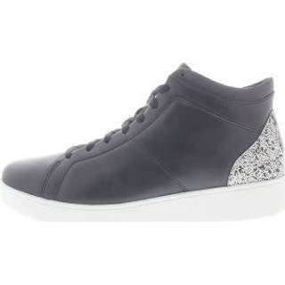 👉 Leer damesschoenen vrouwen zwart FitFlop Rally glitter high top