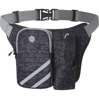 👉 Heuptas zwart nylon active Outdoor Running Sport Fietsen Bergbeklimmen Waterfles Tas (Zwart)