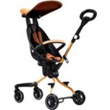 👉 Kinderwagen active kinderen Baobaohao Opvouwbare lichtgewicht vierwielige met hoog zicht, specificatie: V5 houtnerfkleur