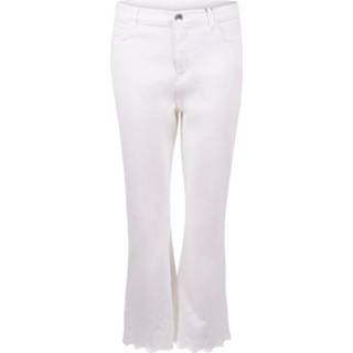 👉 Pantalon broeken vrouwen wit Marella met borduur