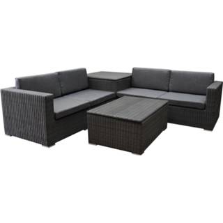 👉 Opbergbox antraciet wicker active Saba premium hoek loungeset 4-delig met opbergboxen