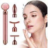 👉 Massager rose 4 in 1 Energy Vibrating Beauty Bar Quartz Roller Face Eye T/V Shaped Lifting Slimming