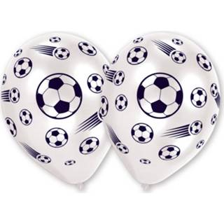 👉 Ballon wit zwart Amscan Ballonnen Voetbalmotief 8 Stuks 25 Cm Wit/zwart 4003359489560