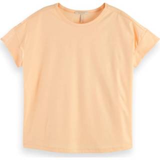 👉 Roze l vrouwen rood Scotch & Soda 161721 1551 basic mercerised tee soft peach pink 8719029362304