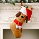 👉 Kerstversiering geel active Christmas Dog Bone Gift Socks Pet Bag (geel)