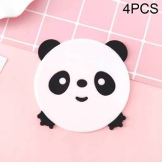 👉 Placemat zwart siliconen active 4 STKS Cartoon Koffie Cup Mat Drink Coaster Keukentafel Pad (Zwart)