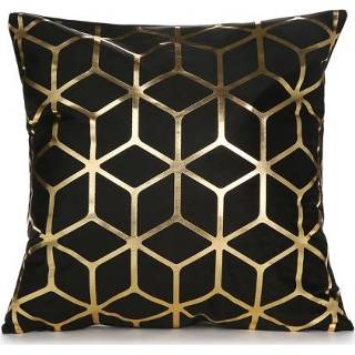 👉 Stempel goud active stempelen kussensloop bank kussen houder huisdecoraties, geen kussenkern, maat: 45x45cm (GOLD001-4)