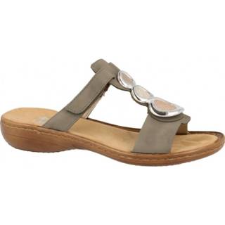 👉 Slippers damesschoenen vrouwen grijs Rieker