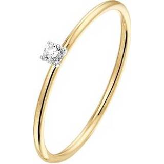 👉 Damesring gouden diamant active vrouwen Dames Ring met Kleurloze 0,05crt