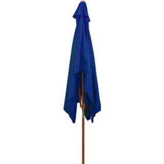 👉 Parasol blauw houten active met paal 200x300 cm 8720286164433