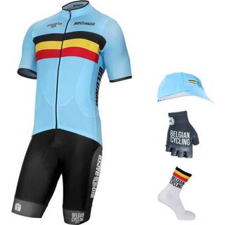 👉 Fietsshirt active BELGISCH NATIONAAL TEAM 2021 Maxi-Set (fietsshirt + fietsbroek fietssokken h 4260481914197
