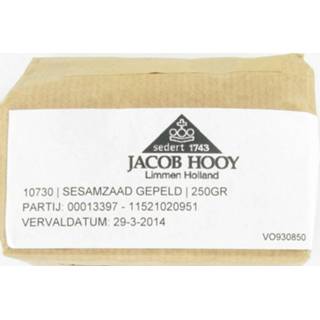 👉 Active Jacob Hooy Sesamzaad Heel 250 gr 8719265007359