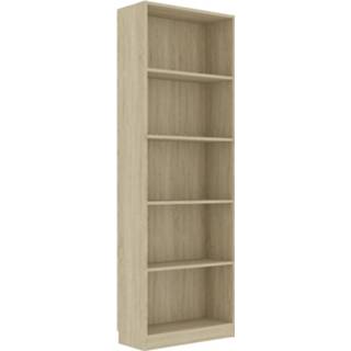 👉 Boekenkast steigerhout bruin Vidaxl 5 Schappen 60x24x175 Cm Spaanplaat Sonoma Eikenkleur 8719883869322