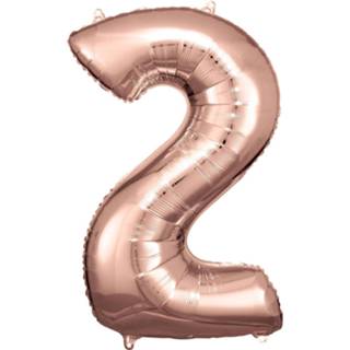 👉 Amscan Folieballon Cijfer 2 Junior 50 X 88 Cm Roségoud