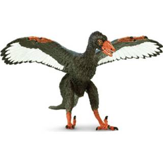 👉 Dinosaurus zwart blauw wit rubber Safari Archaeopteryx Junior 10 Cm Zwart/blauw/wit 95866302801