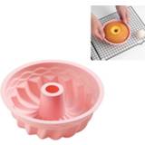 👉 Cakevorm roze siliconen active 4 STUKS Chiffon Huishoudelijk Stoombare Antiaanbaklaag Bakken Tools, Stijl: Savarin Grillpan (Roze)
