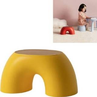 👉 Kleine bank geel active kinderen Eenvoudige ronde Home kinderkruk voor schoenenkruk (geel)