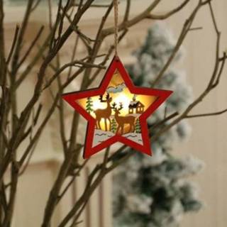 👉 Kerstversiering active 2 STKS Kerstboom Lichtgevende hanger (CarFive-puntige ster)