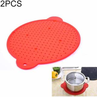 👉 Placemat rood siliconen active 2 stuks multifunctionele food grade creatief keukengerei warmte-isolatie schermfilter (rood)